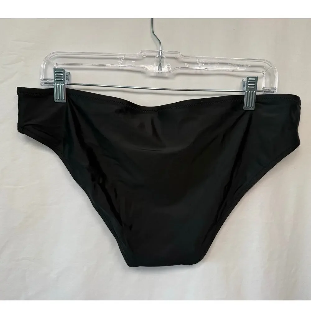 Madewell Classic Contrast Bikini Bottom, Black, Size XL - NEW with tags